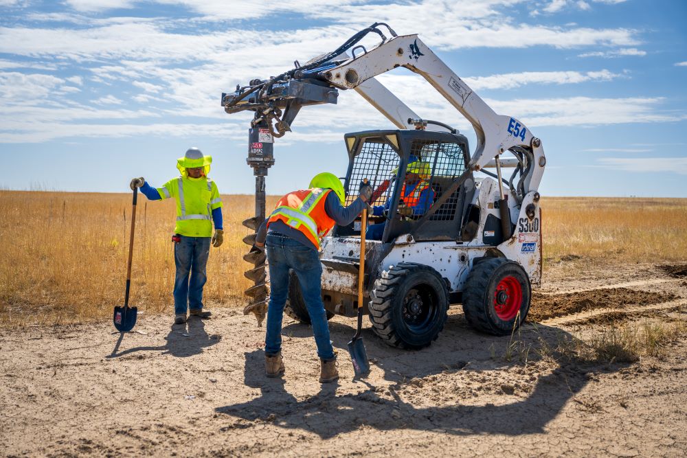 Digging holes for railing