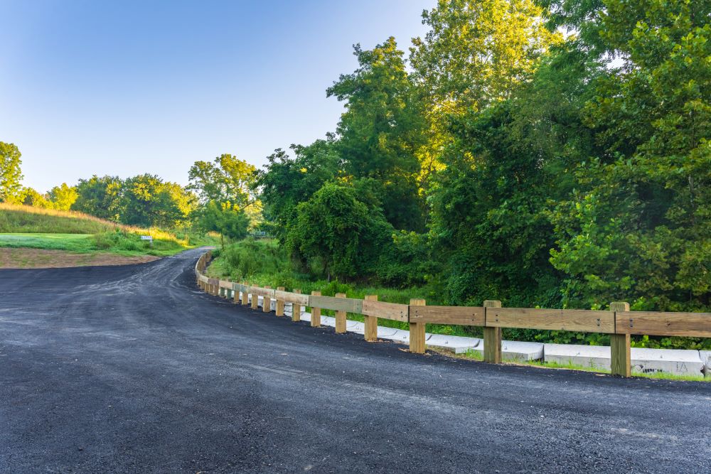 Timber Rail on Roadway